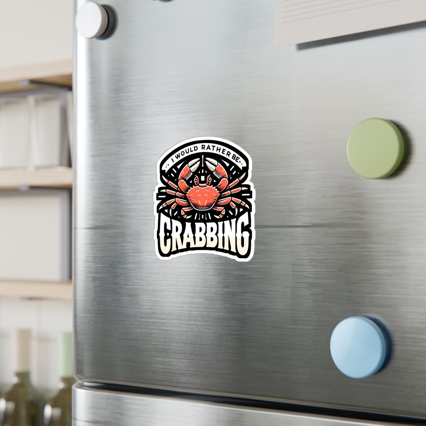I Would Rather Be Crabbing - Crab Sticker for Laptop Sticker. Water Bottle Sticker, Vinyl Crabbing Decal - Crab Gift
