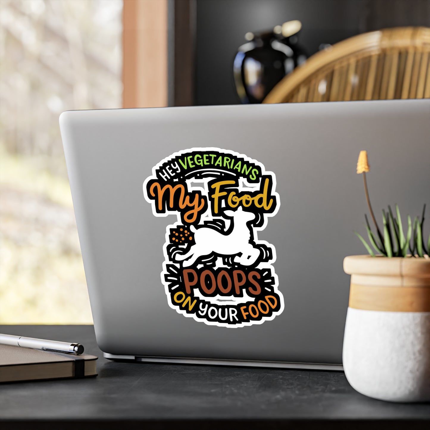 My Food Poops On Your Food - Carnivore Sticker for Laptop Sticker. Water Bottle Sticker, Vinyl Beef Decal - Carnivore Gift