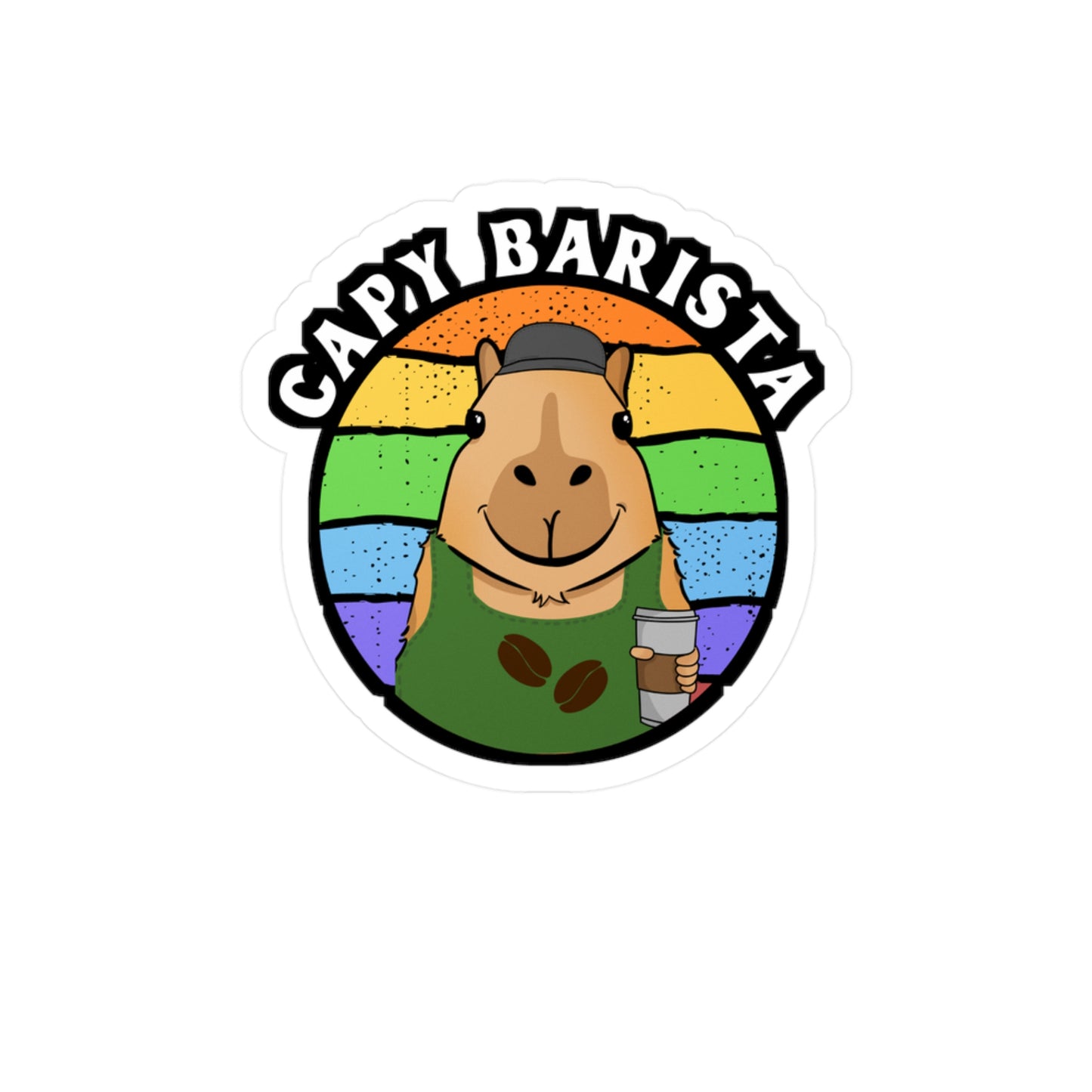 Capy Barista | Coffee Sticker | Barista Decals | Coffee-maker Laptop Sticker | Coffee Gift | Barista Gift