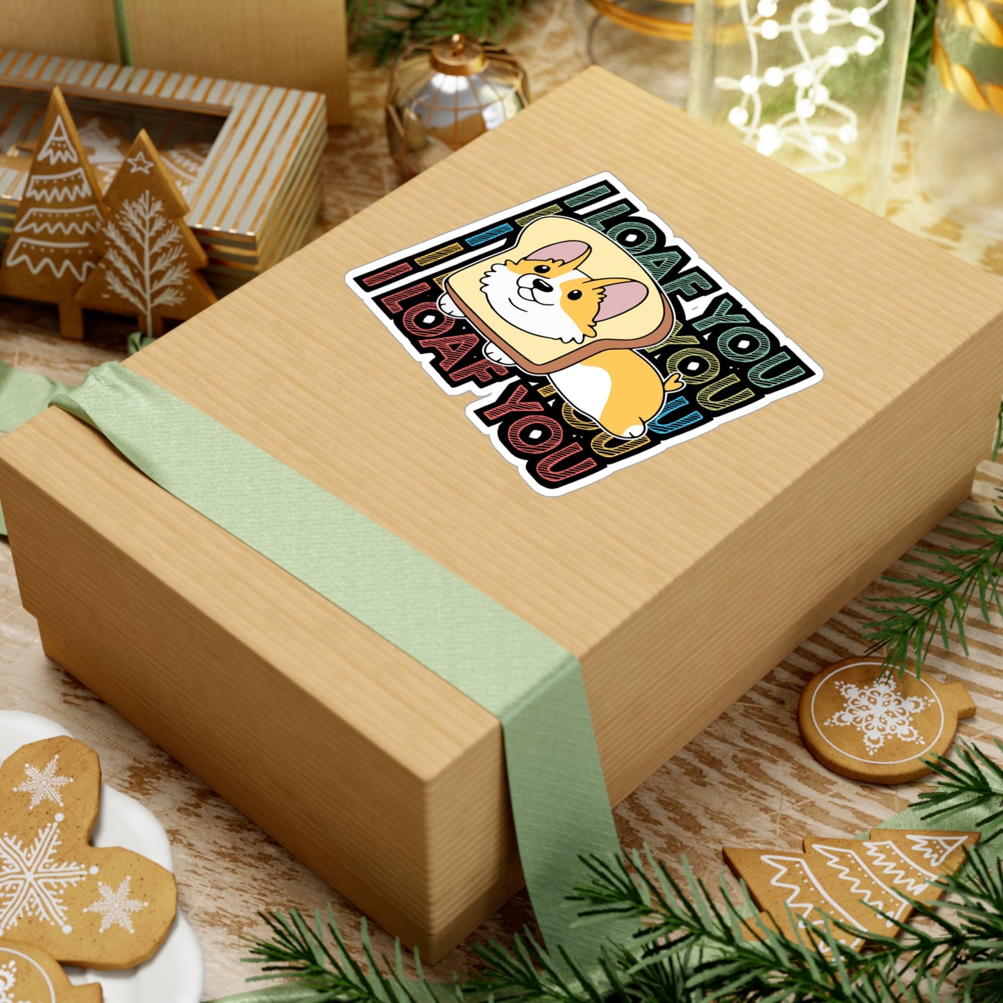 I loaf You - Corgi Sticker for Car Window Laptop Sticker. Water Bottle Sticker, Vinyl Dog Decal, Cute Sticker - Corgi Gift