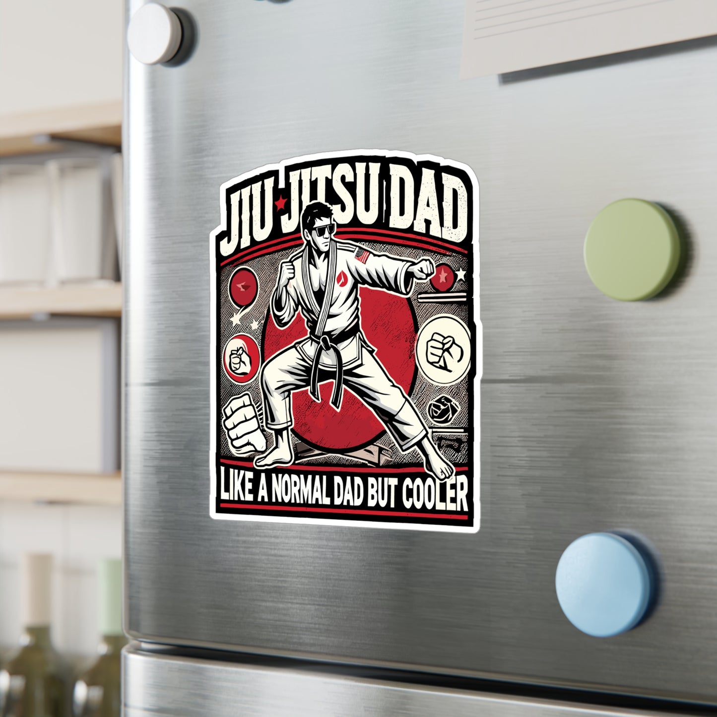 Jiu Jitsu Dad Like a Normal Dad But Cooler - Jiu-jitsu Sticker for Laptop Sticker. Water Bottle Sticker, Vinyl BJJ Decal - Jiu-jitsu Gift