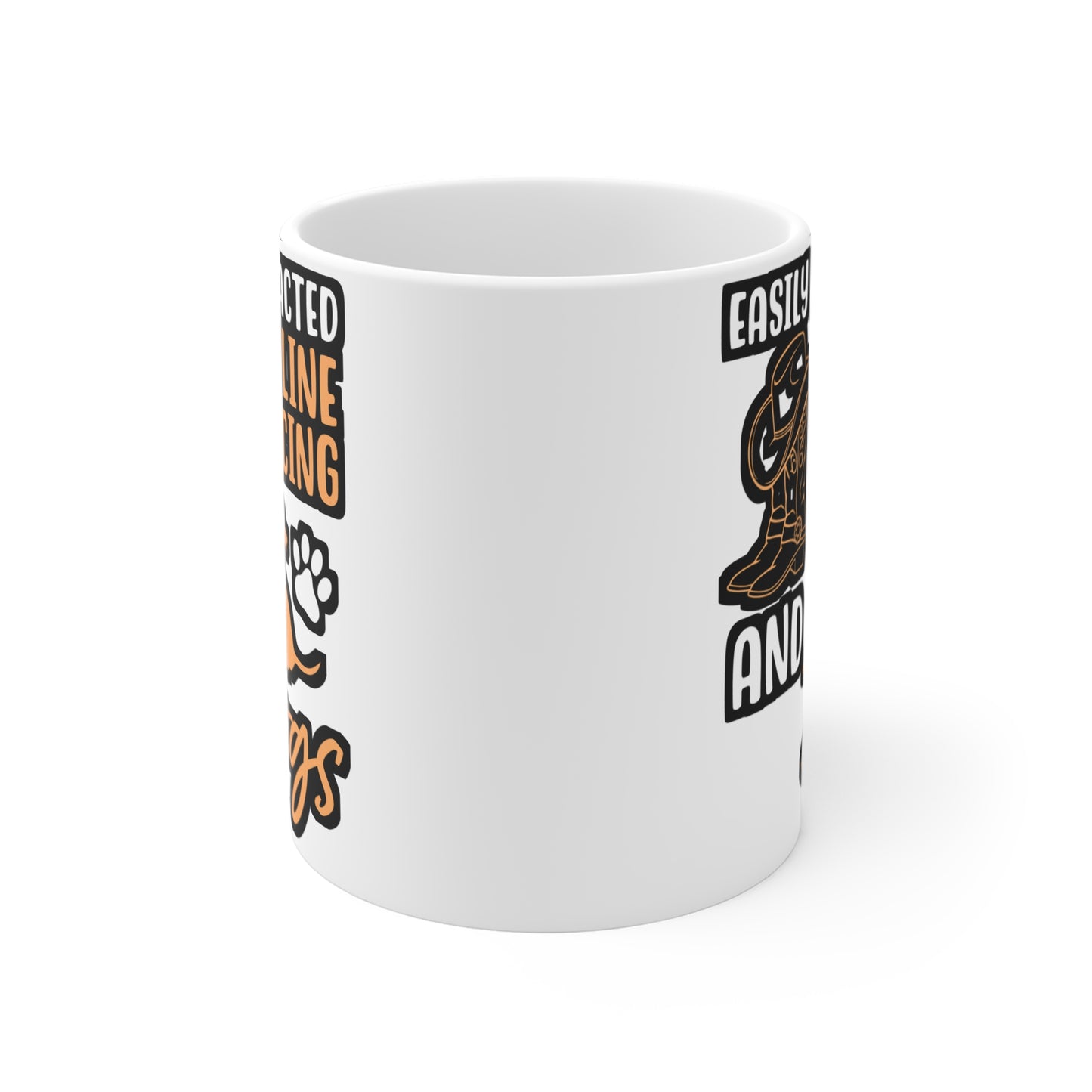 Easily Distracted By Line Dancing and Dogs - Line dance Mug for Coffee 11oz. Line dance Cup, White ceramic, Dancer Mug - Line dance Gift