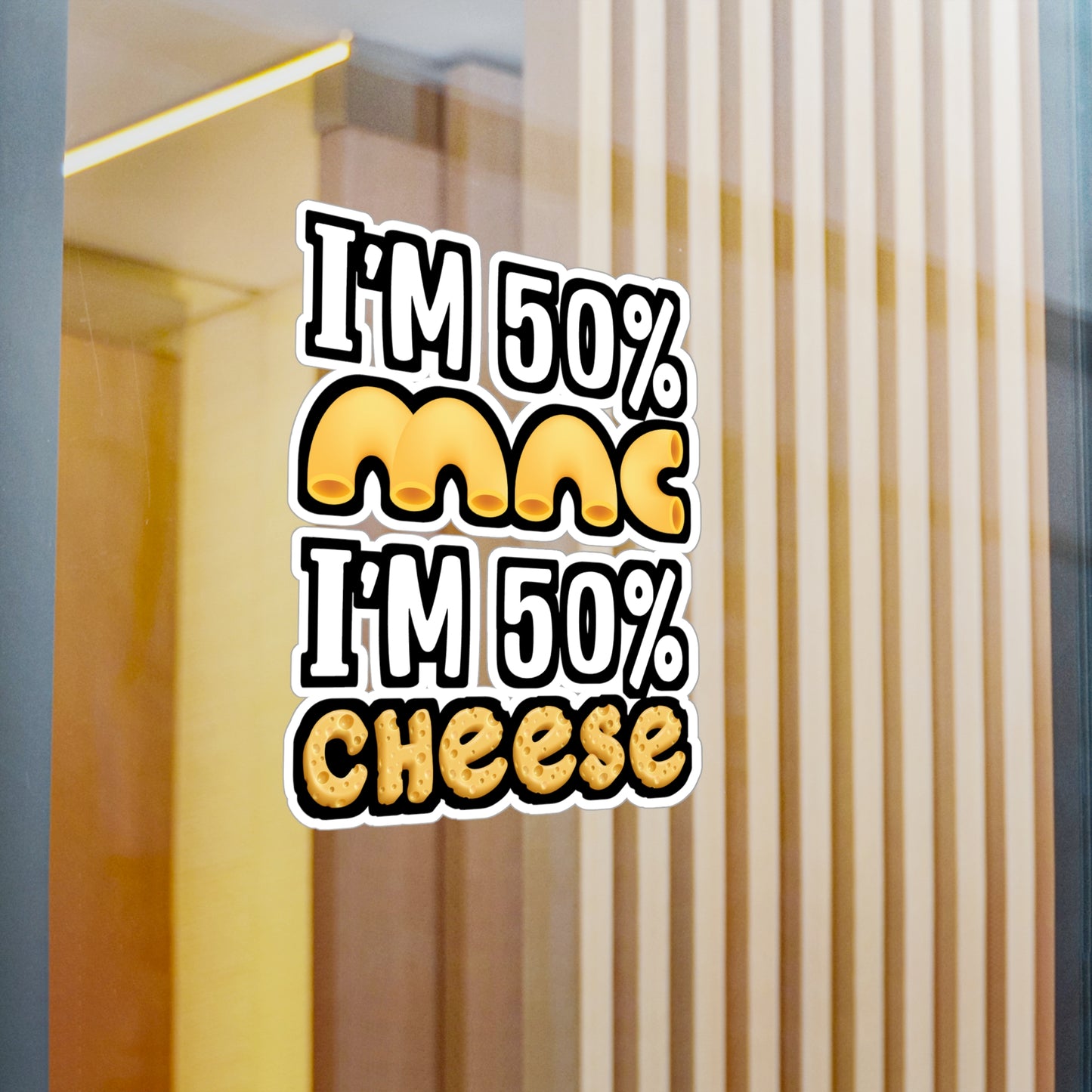 I'm 50% Mac and 50% Cheese - Macaroni Sticker for Laptop Sticker. Water Bottle Sticker, Vinyl Mac Decal - Macaroni Gift