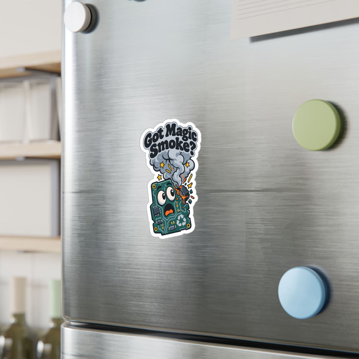 Upcycling Sticker Got Magic Smoke – Art Decals for Laptop and Water Bottle, Celebrating Recycling and Sustainability
