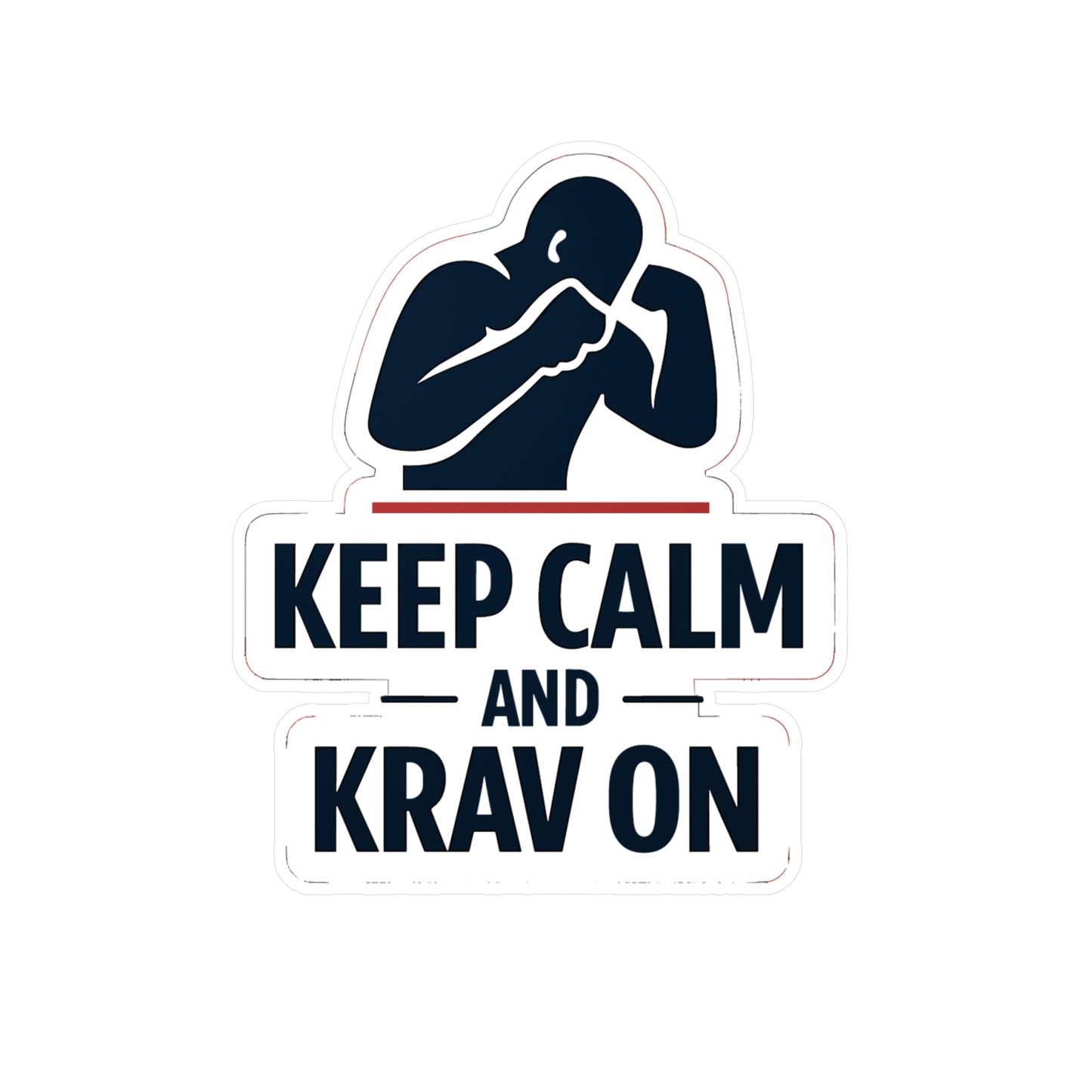 Krav Maga Sticker Keep Calm and Krav On - Martial Arts Self Defense Fitness Vinyl Waterproof decals for Laptop Water Bottle