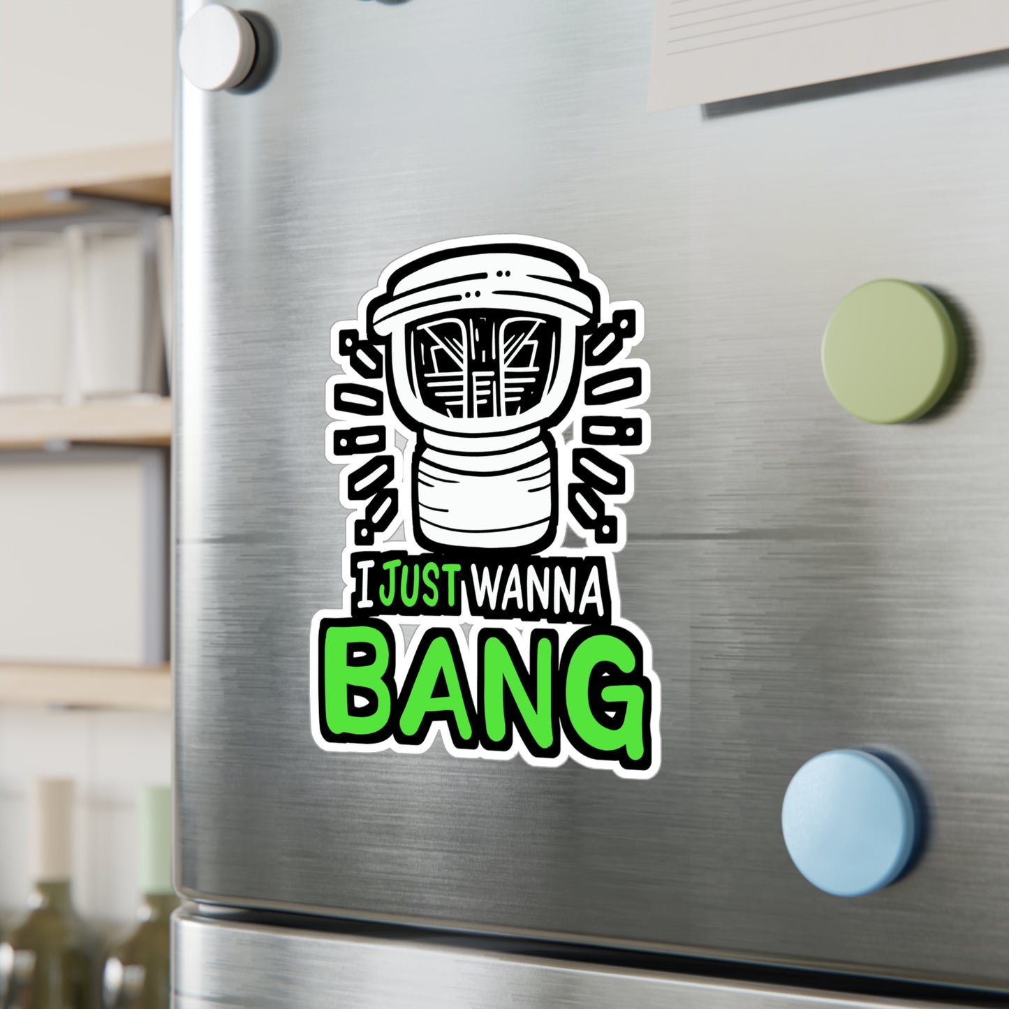 I Just Wanna Bang Car Audio Technician - Car-stereo Sticker for Laptop Sticker. Water Bottle Sticker, Vinyl Car-audio Decal - Car-stereo Gift