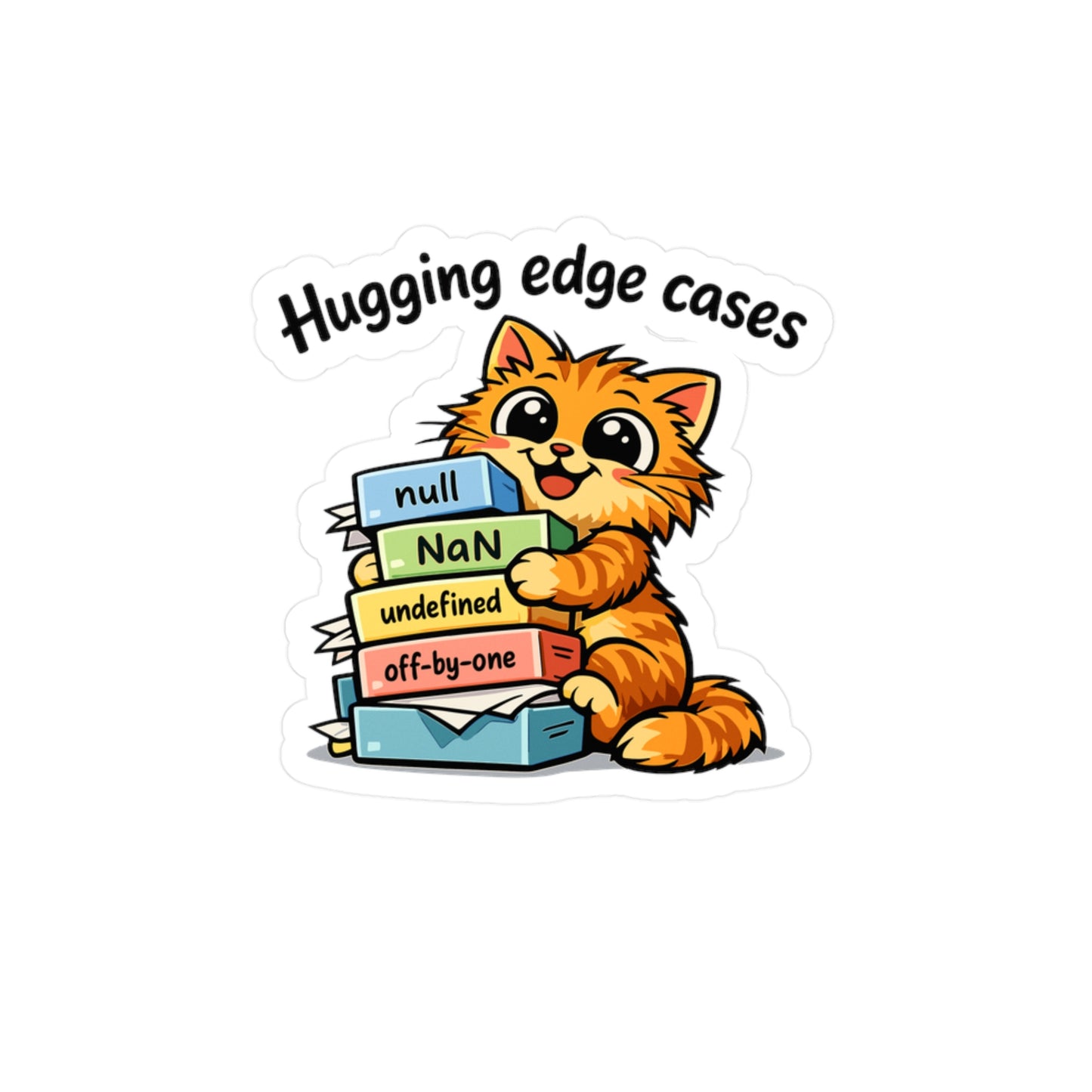 Coding Sticker Hugging Edge Cases Funny Programmer Source Code Semicolon Vinyl Waterproof Sticker Decals for Laptop Water Bottle