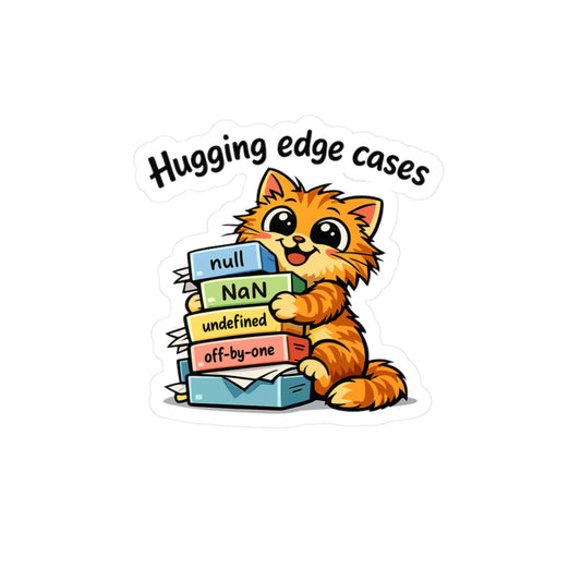 Coding Sticker Hugging Edge Cases Funny Programmer Source Code Semicolon Vinyl Waterproof Sticker Decals for Laptop Water Bottle
