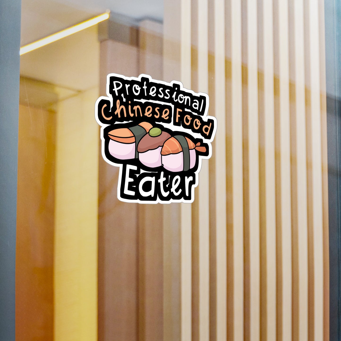 Professional Chinese Food Eater - Japanese Sticker for Car, Wall, Laptop, Window, Truck Japanese Gift Vinyl Food Decal Sticker