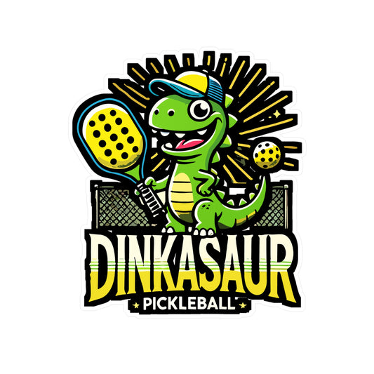 Dinkasaur - Pickleball Sticker for Car Window Laptop Sticker. Water Bottle Sticker, Vinyl Dink Decal, Cucumber Sticker - Pickleball Gift