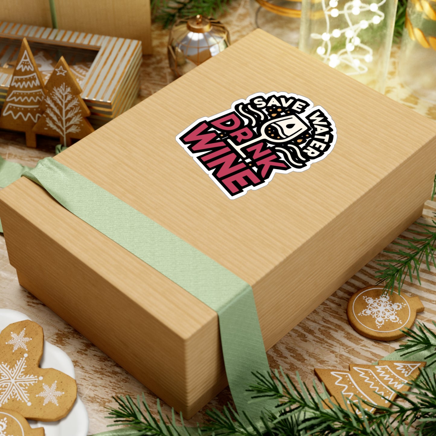 Save water, drink wine - Drinking Sticker for Laptop Sticker. Water Bottle Sticker, Vinyl Wine Decal - Drinking Gift