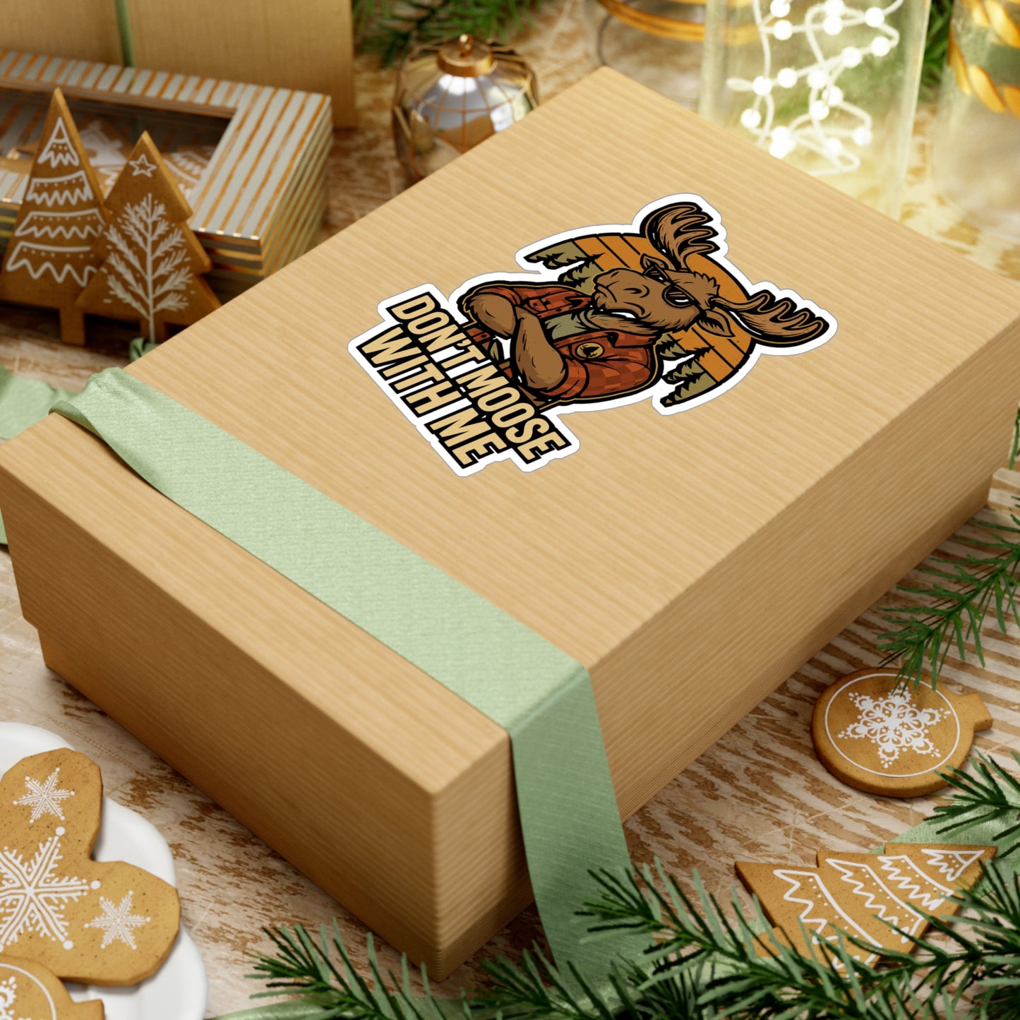 Moose Sticker Decals – "Don't Moose with Me" Funny Antlers, Deer & Fawn Design, Waterproof Vinyl for Laptop, Water Bottle