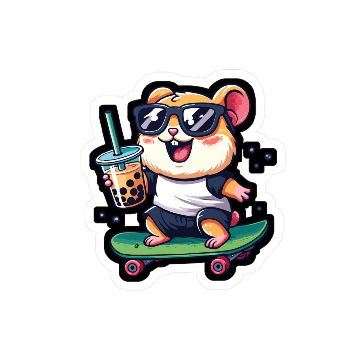 Skateboard Hamster - Hamster Sticker for Car Laptop Sticker. Water Bottle Sticker, Vinyl Skateboard Decal - Hamster Gift