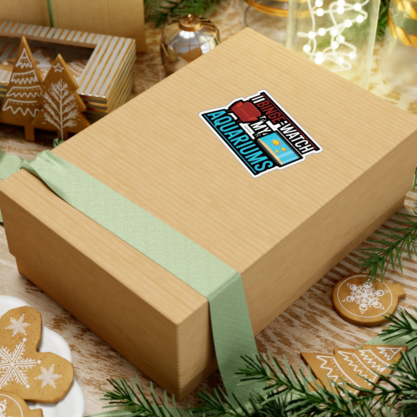 I Binge-watch My Aquariums - Aquarium Sticker for Wall, Laptop, Window, Truck, Car Aquarium Gift Vinyl Fish Decal Sticker