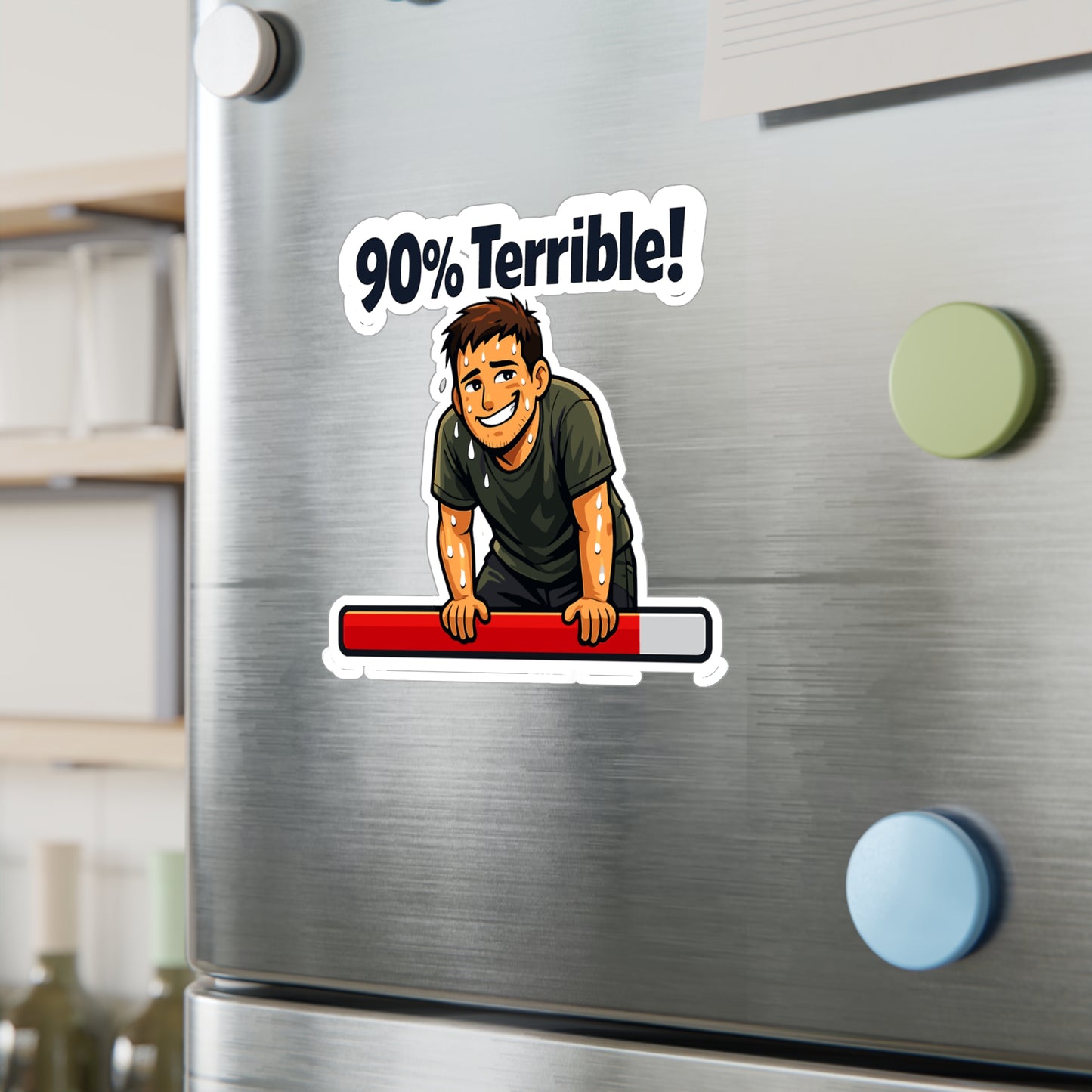 Krav Maga Sticker "90% Terrible!" Funny Martial Arts Self Defense decals, Waterproof Vinyl for Laptop Water Bottle