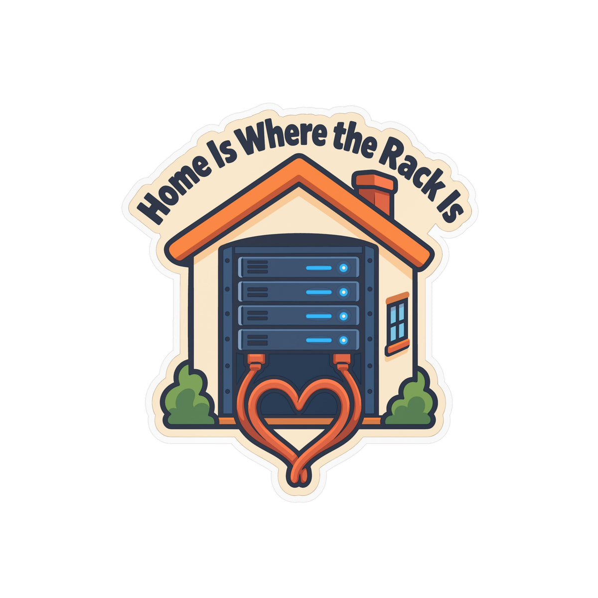 tech Sticker - Home Is Where The Rack Is - Reboot Button Bandage decals for Laptop and Water Bottle