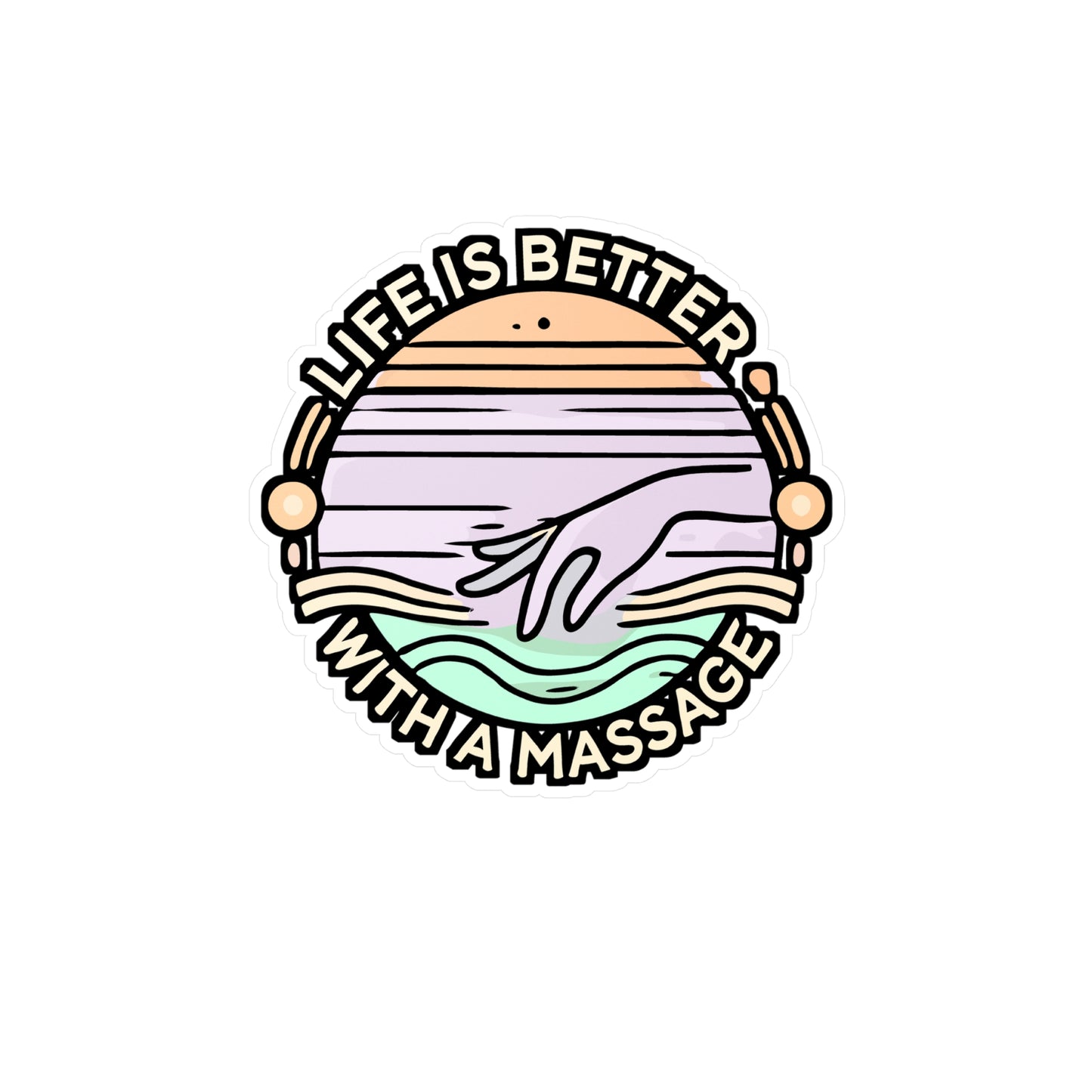 Life Is Better With A Massage – Vinyl Massage Therapy Sticker for Laptop or Water Bottle | Relaxation Gift for Massage Therapists