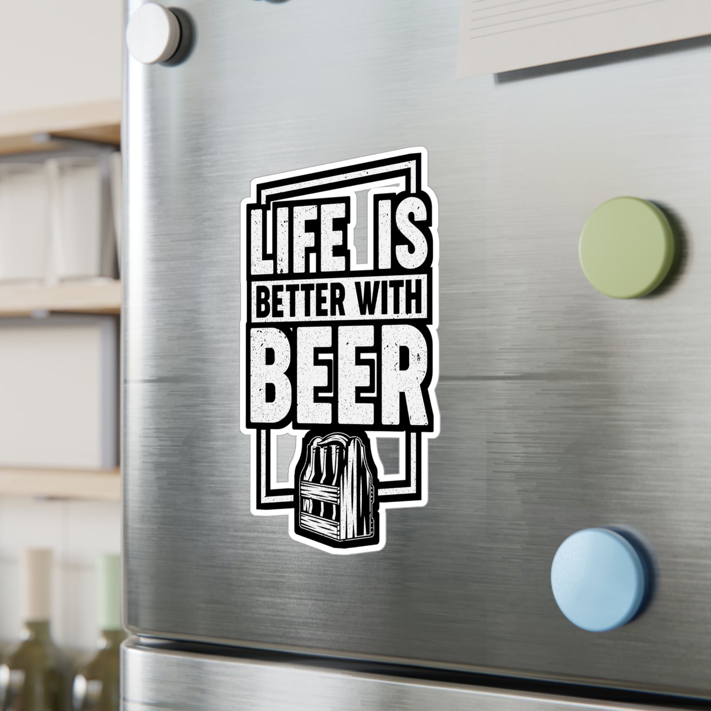 Life Is Better With Beer - Beer Sticker for Laptop Sticker. Water Bottle Sticker, Vinyl Alcohol Decal - Beer Gift