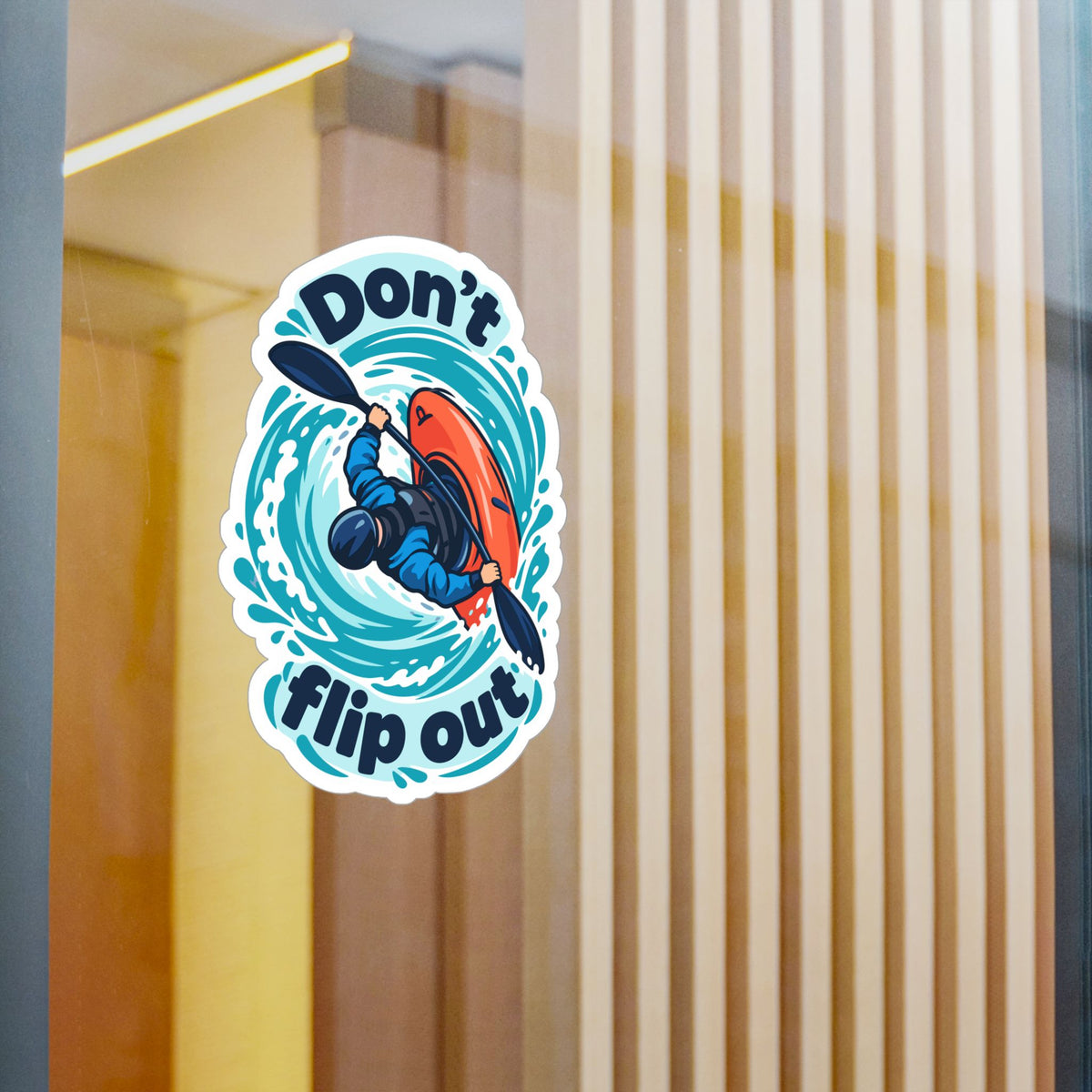Kayak Sticker - Don’t Flip Out Decals for Kayaking and Rowing Fans, Funny Kayaker Design for Laptop or Water Bottle