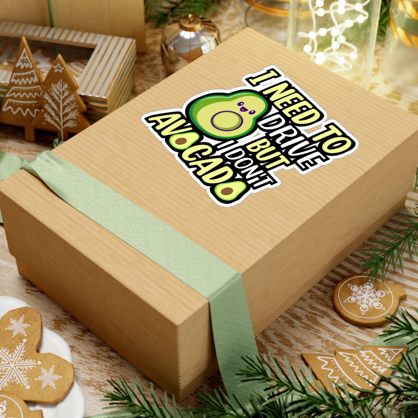 I need to drive but I don t avocado - Plant-based Sticker for Laptop Sticker. Water Bottle Sticker, Vinyl Vegan Decal - Plant-based Gift