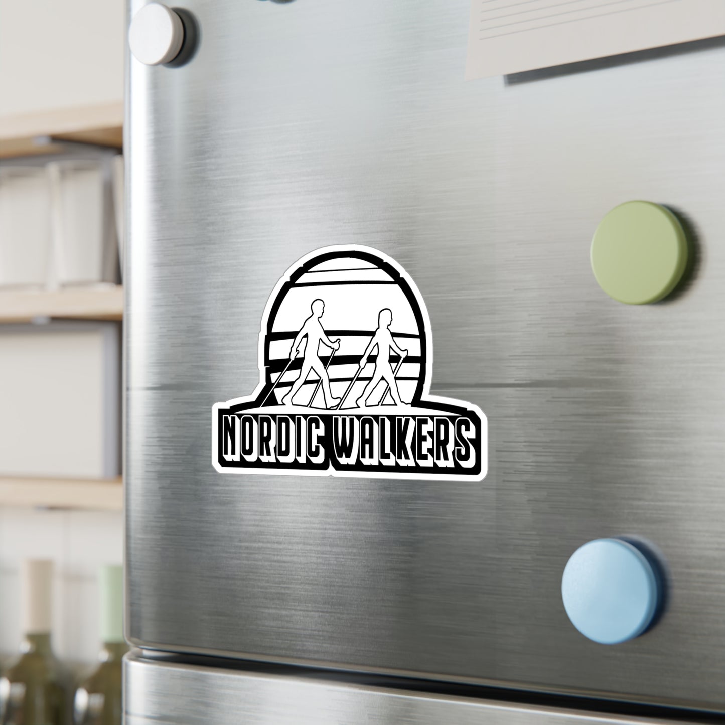 Nordic Walkers - Sports Sticker for Laptop Sticker. Water Bottle Sticker, Vinyl Nature Decal - Sports Gift