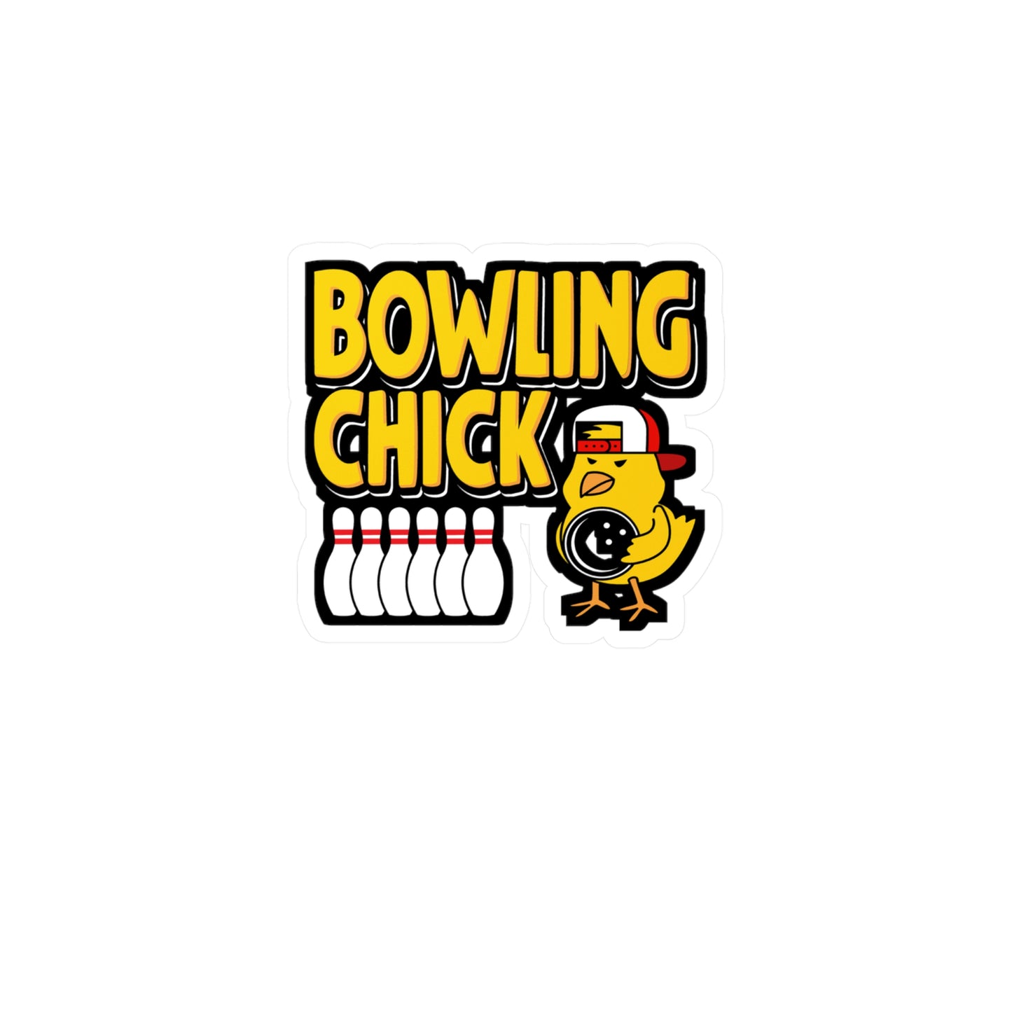 Bowling Chick - Bowling Sticker for Car Window Laptop Sticker. Water Bottle Sticker, Vinyl Ten-pin Decal, Spare Sticker - Bowling Gift