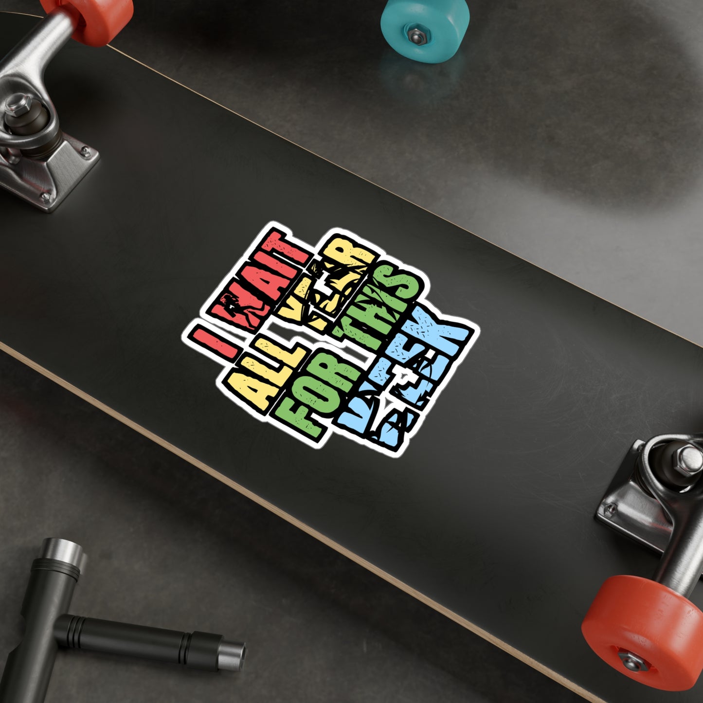 I Wait All Year For This Week - Sharks Sticker for Laptop Sticker. Water Bottle Sticker, Vinyl Marine Decal - Sharks Gift