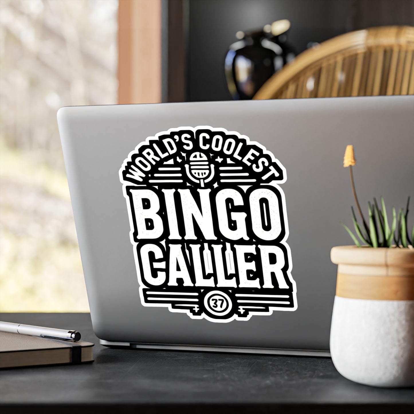 World's Coolest Bingo Caller - Bingo Sticker for Laptop Sticker. Water Bottle Sticker, Vinyl Caller Decal - Bingo Gift