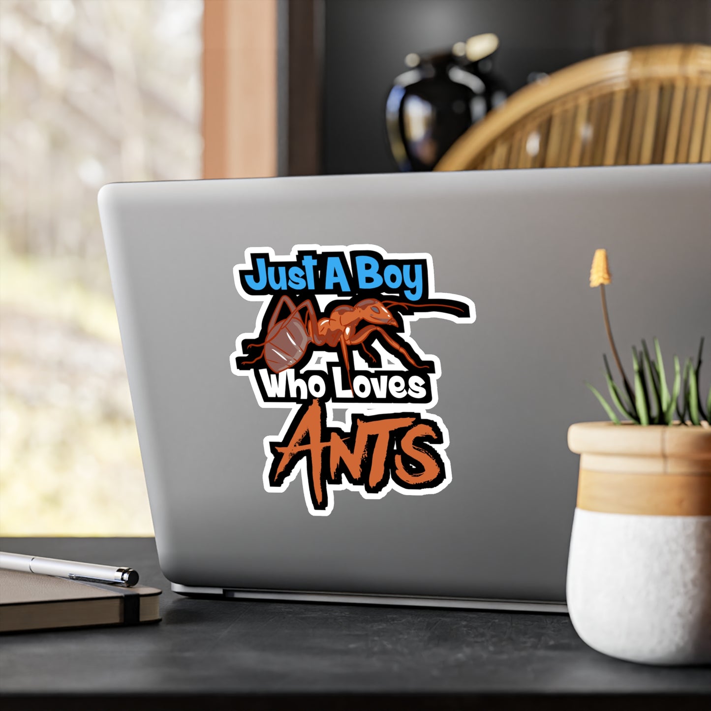 Just A Boy Who Loves Ants - Ant-keeping Sticker for Laptop Sticker. Water Bottle Sticker, Vinyl Ant Decal - Ant-keeping Gift