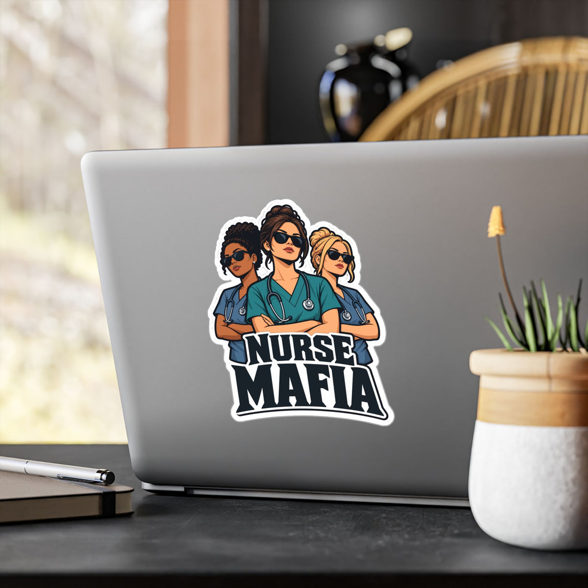 Nurse Sticker, Nurse Mafia Vinyl Decals for Laptop and Water Bottle, Waterproof Gift for Nursing Student Graduation