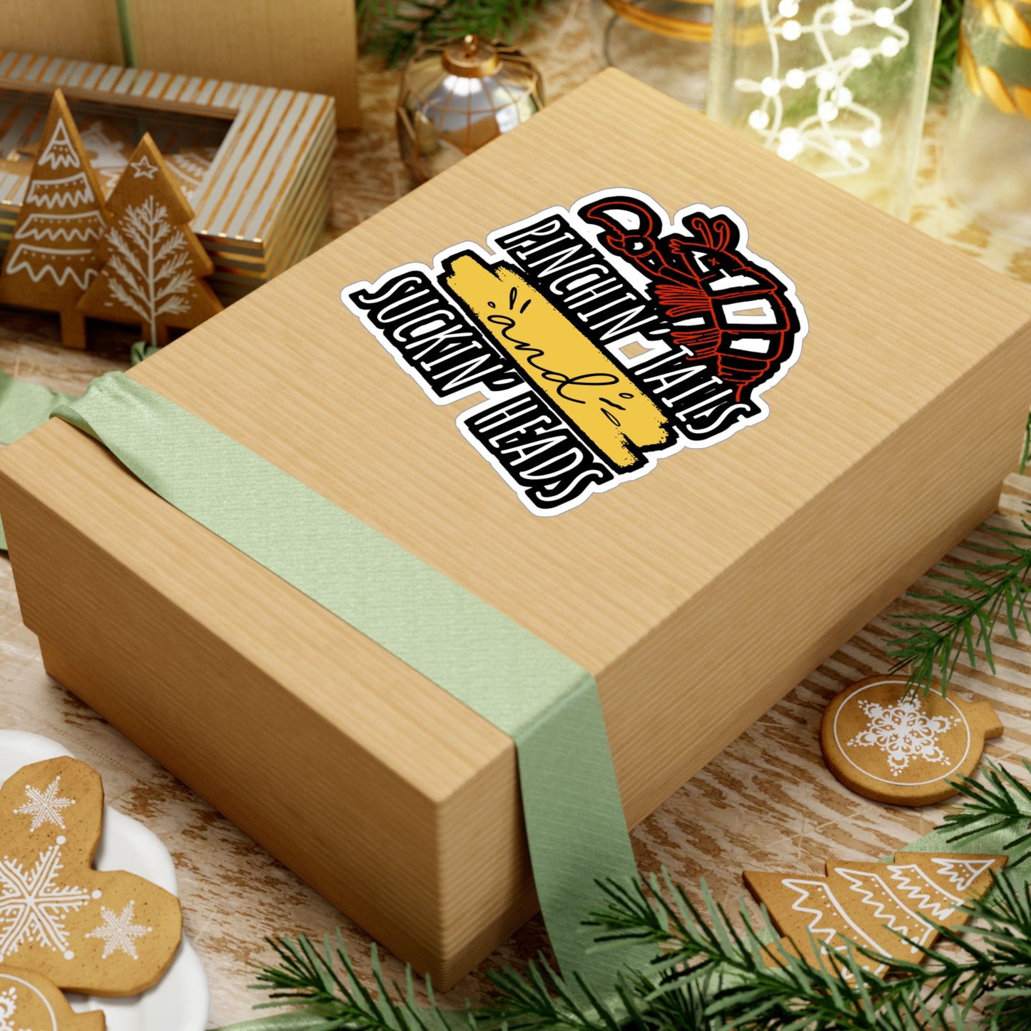 Pinchin' Tails and Suckin' Heads - Crawfish Sticker for Wall, Laptop, Window, Truck, Car Crawfish Gift Vinyl Crayfish Decal Sticker