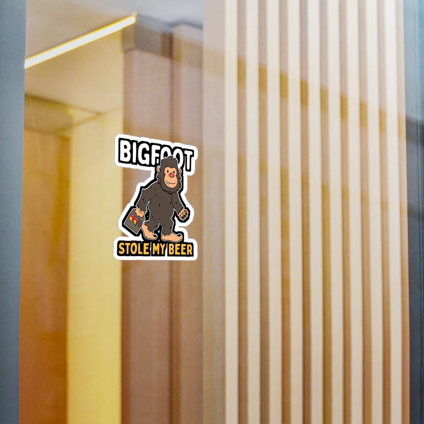 Bigfoot Stole My Beer - Beer Sticker for Car Window Laptop Sticker. Water Bottle Sticker, Vinyl Drinking Decal, Liquor Sticker - Beer Gift