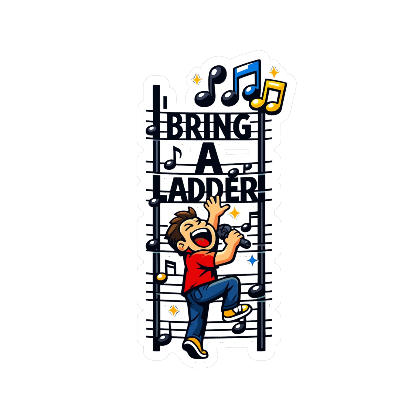 Karaoke Sticker Bring a ladder Funny Music Beer Booze Vinyl Waterproof Decals for Laptop Water Bottle