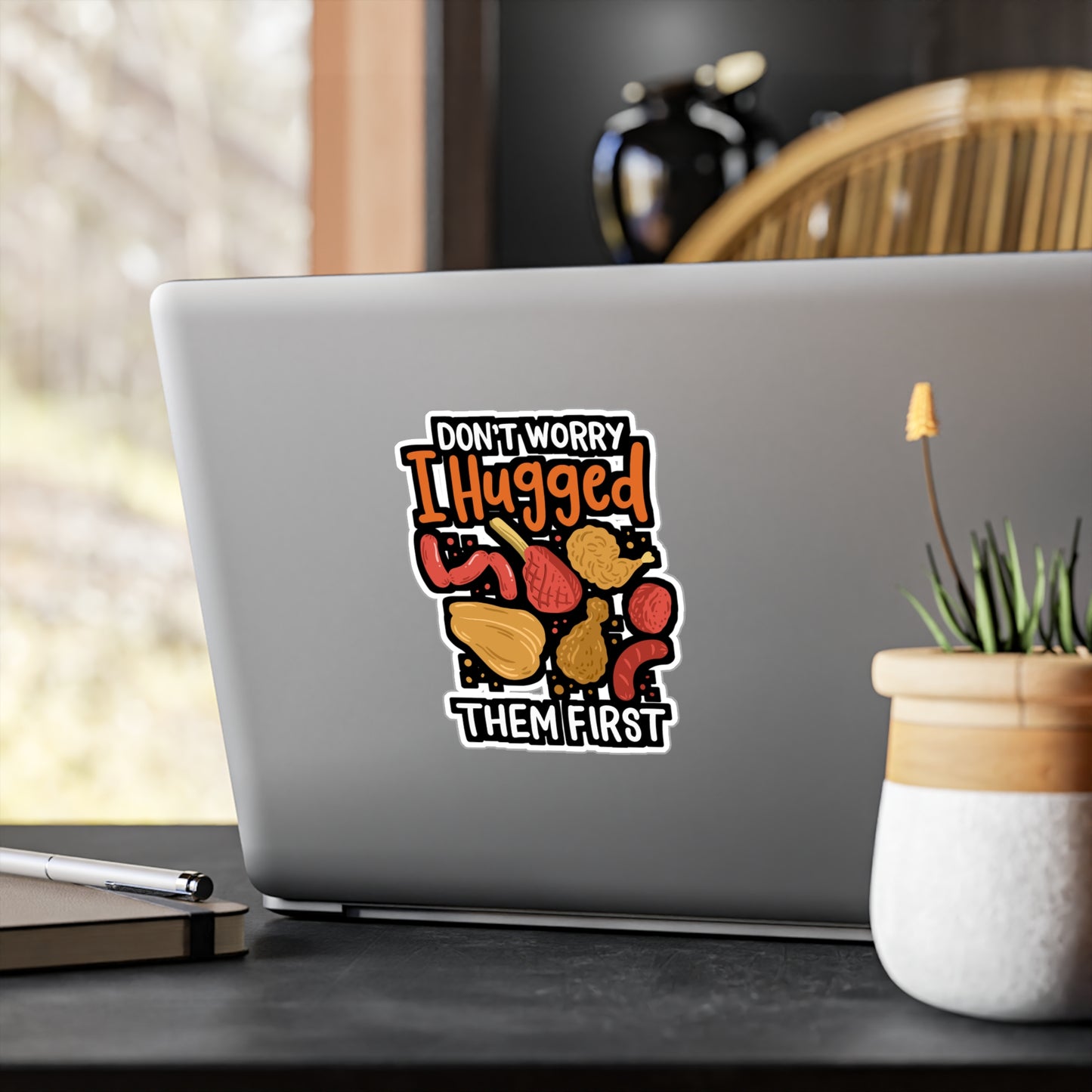 Don't Worry I Hugged Them First - Butcher Sticker for Laptop Sticker. Water Bottle Sticker, Vinyl Beef Decal - Butcher Gift