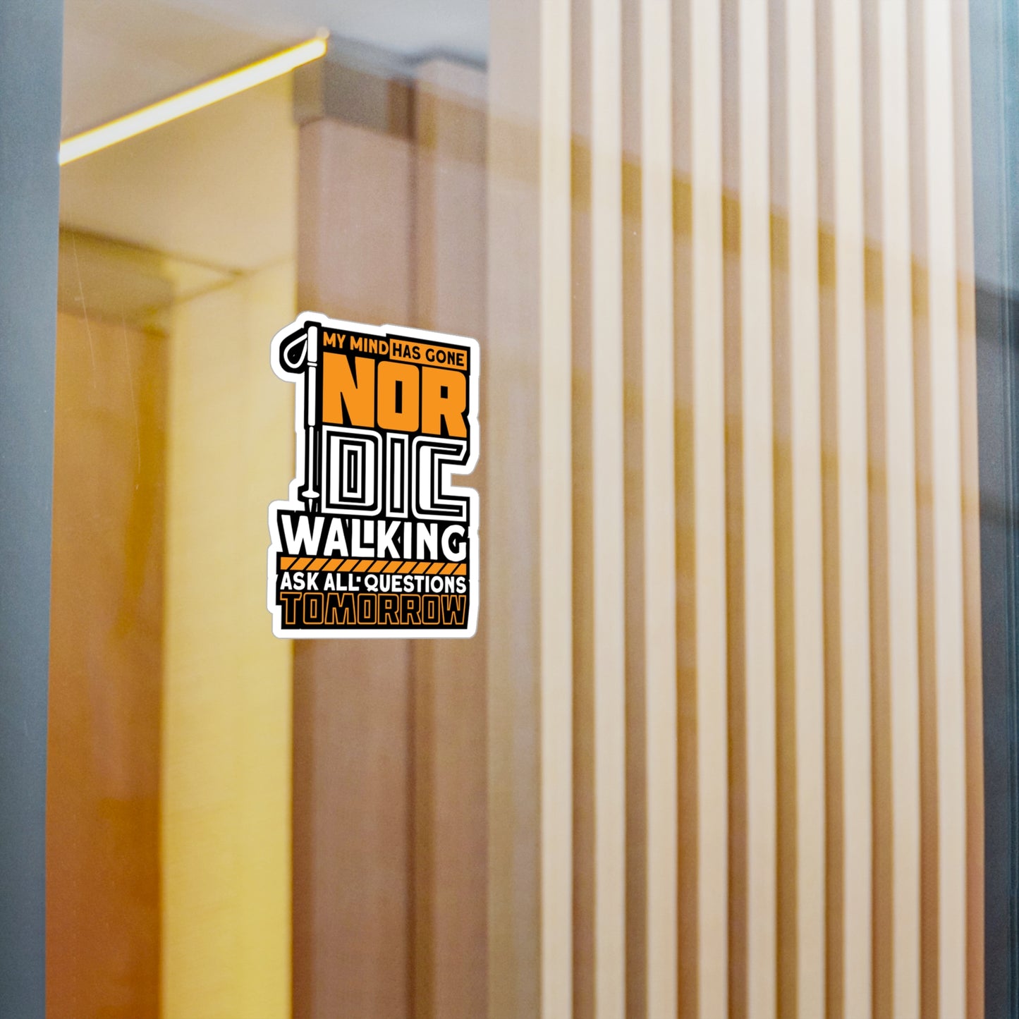 My Mind Has Gone Nordic Walking - Sports Sticker for Laptop Sticker. Water Bottle Sticker, Vinyl Nature Decal - Sports Gift