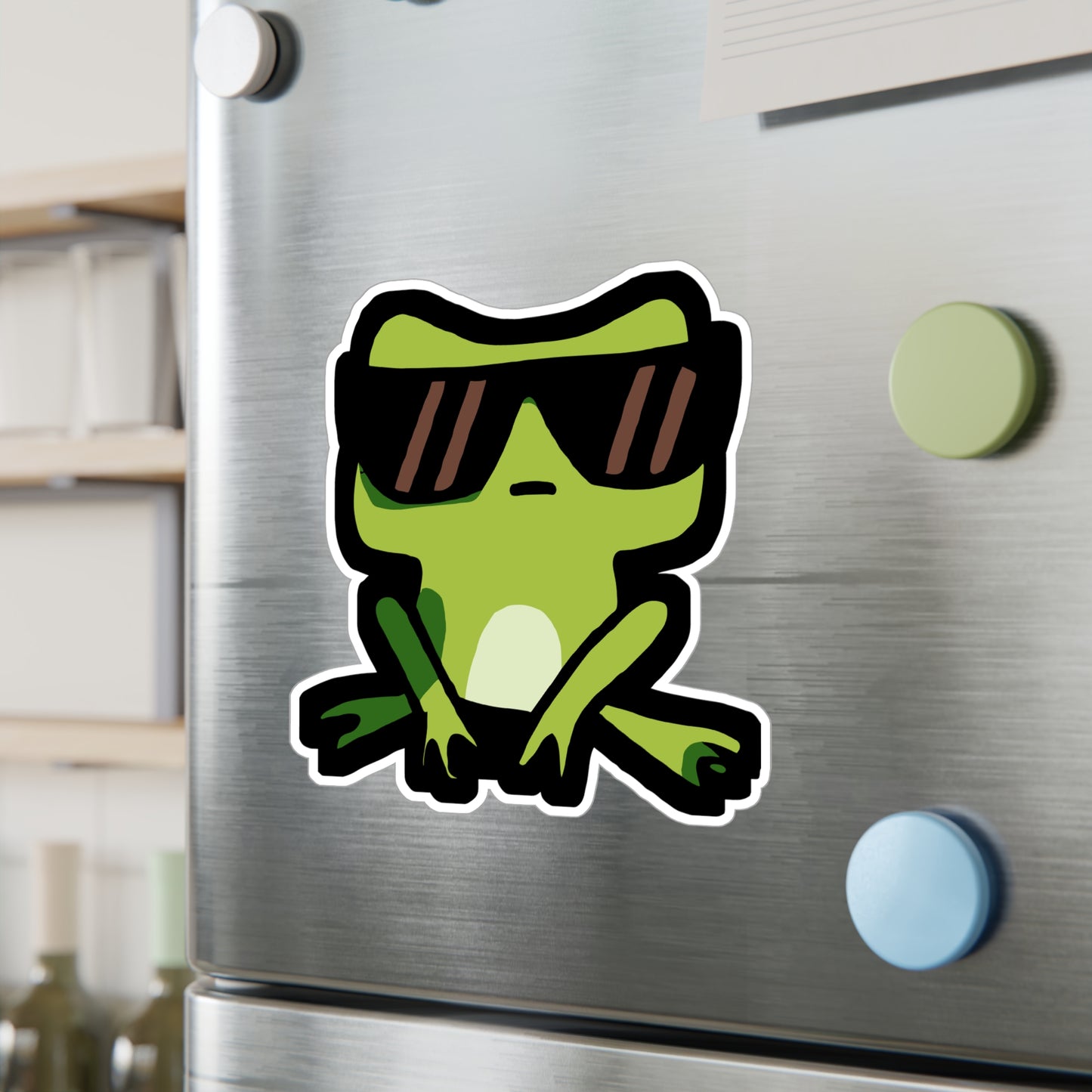Frog with Sunglasses - Frog Sticker for Car Wall Window Laptop Sticker. Water Bottle Sticker, Vinyl Sunglasses Decal, Cool Sticker - Frog Gift