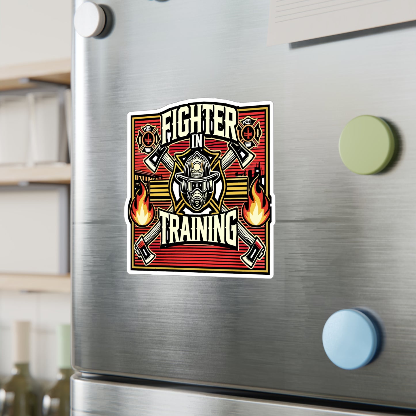 Fighter In Training - Firefighter Sticker for Laptop Sticker. Water Bottle Sticker, Vinyl Fire chief Decal - Firefighter Gift