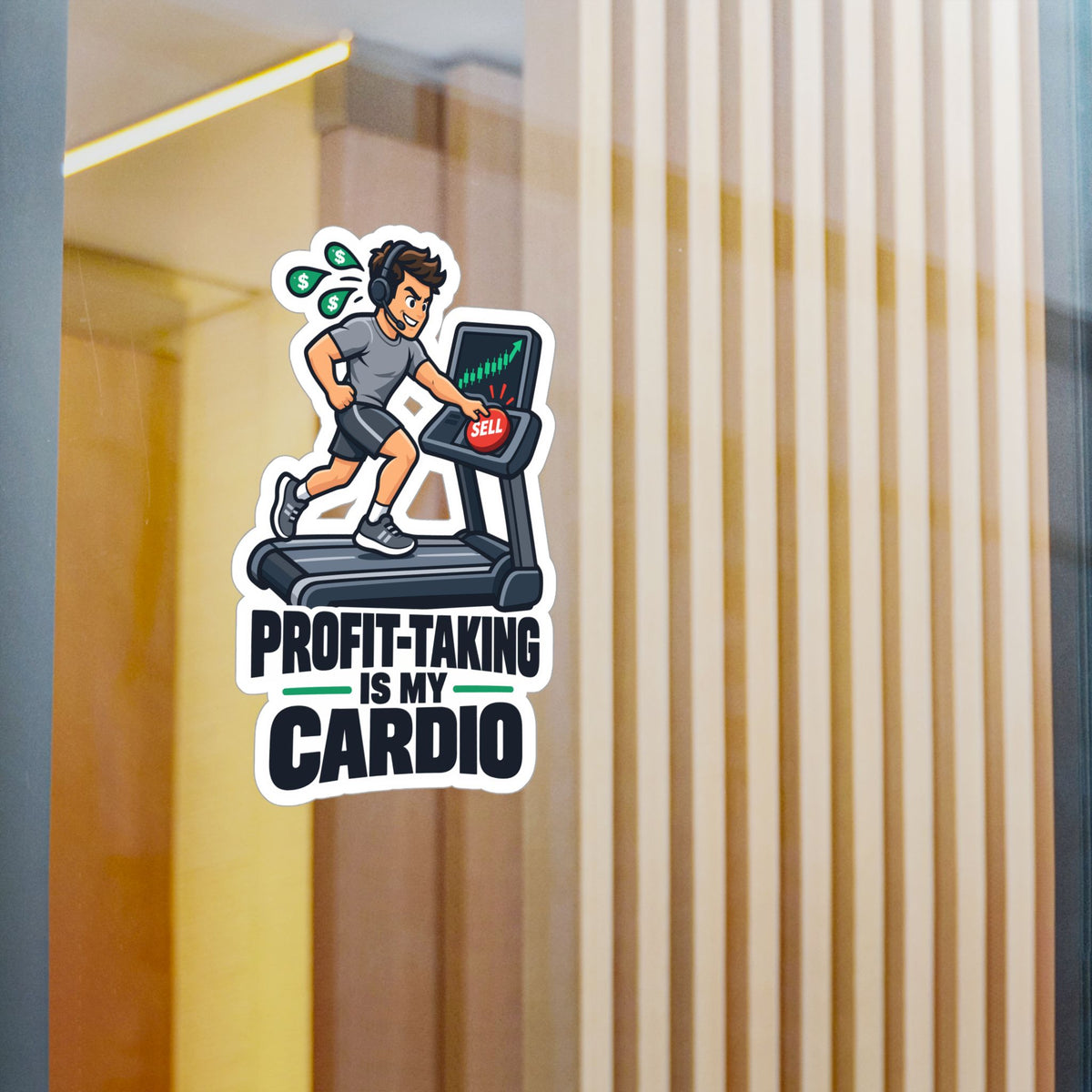 Day Trading Sticker - Profit-Taking Is My Cardio, Stock Market & Forex Trader Decals for Laptop and Water Bottle
