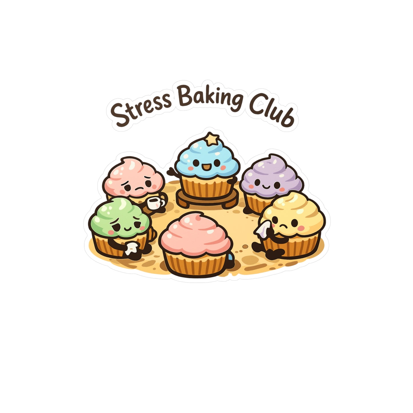 Baking Sticker Stress Baking Club Design Funny Sourdough Baker Decals Waterproof Vinyl for Laptop or Water Bottle