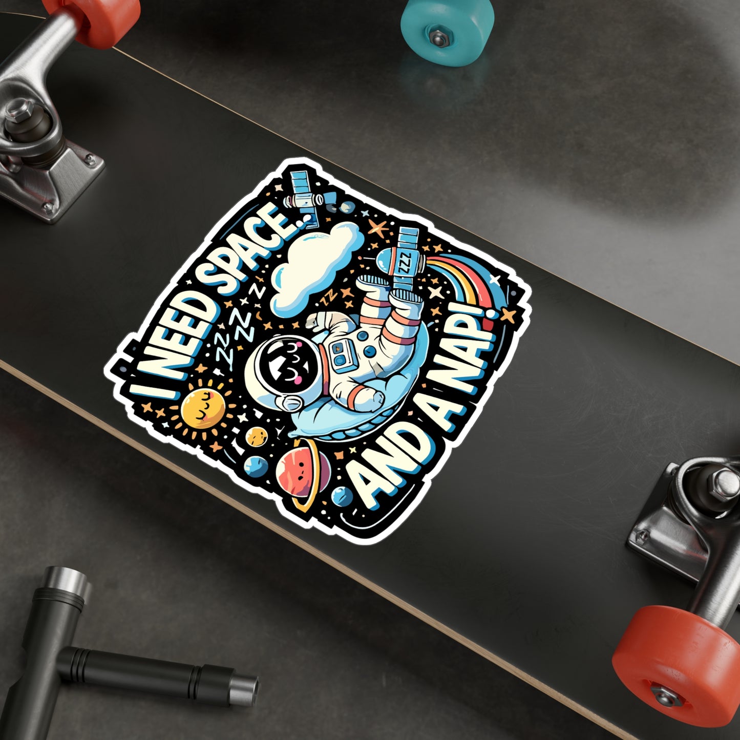 I Need Space and a Nap - Astronaut Sticker for Laptop Sticker. Water Bottle Sticker, Vinyl Nap lover Decal - Astronaut Gift