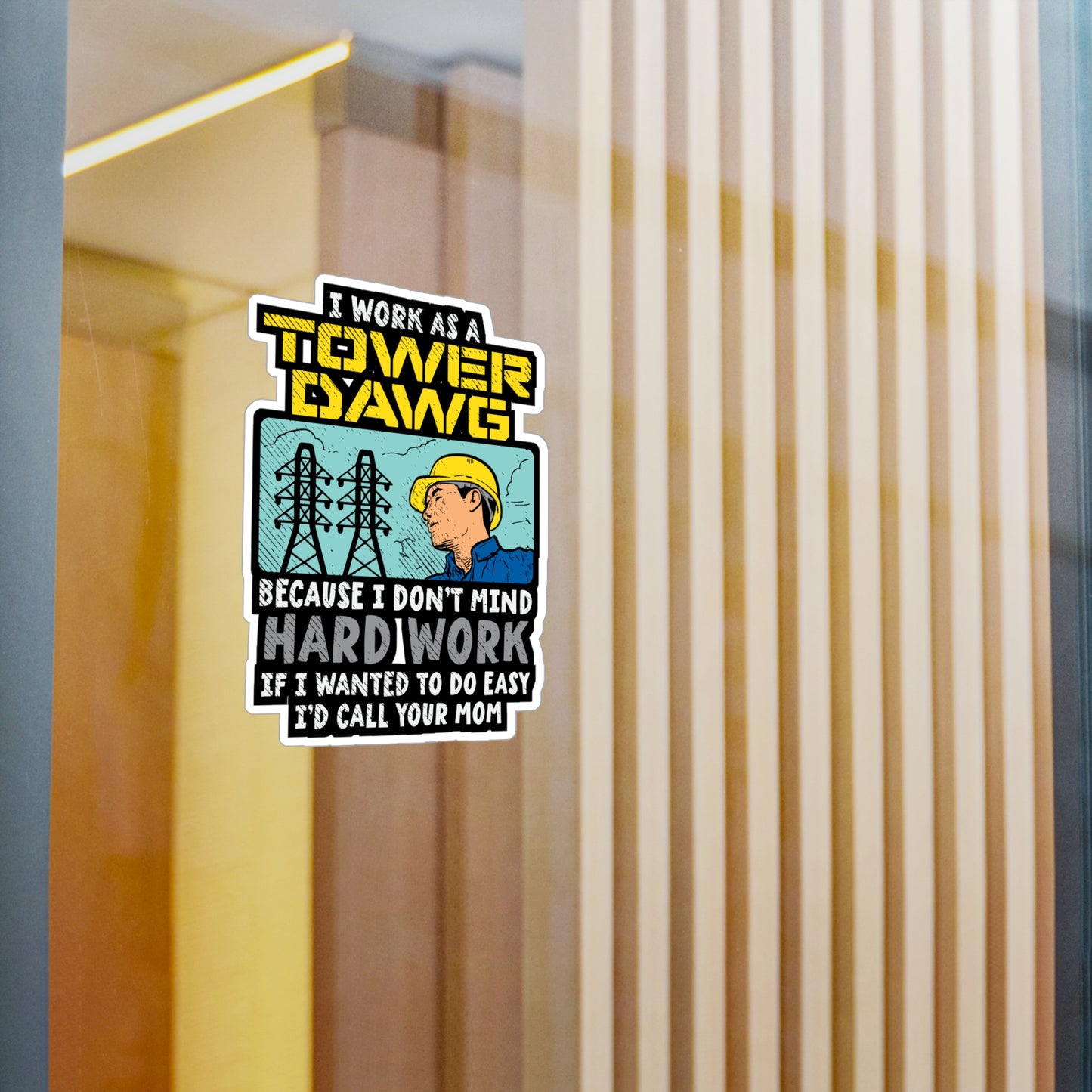 I Work As A Tower Dawg - Tower-climber Sticker for Laptop Sticker. Water Bottle Sticker, Vinyl Climbing Decal - Tower-climber Gift