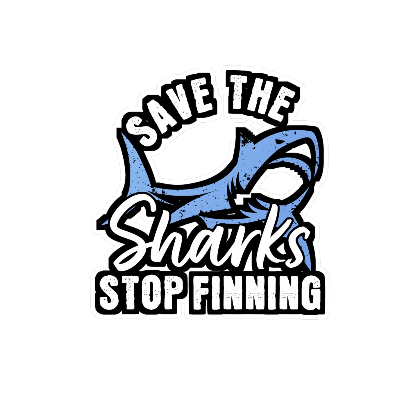 Save The Sharks Stop Finning - Sharks Sticker for Laptop Sticker. Water Bottle Sticker, Vinyl Marine Decal - Sharks Gift