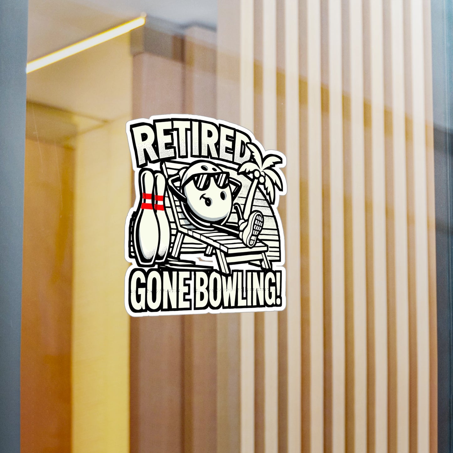 Retired Gone Bowling – Funny Bowling Sticker for Car, Laptop or Water Bottle | Vinyl Strike Decal & Gift for Bowlers