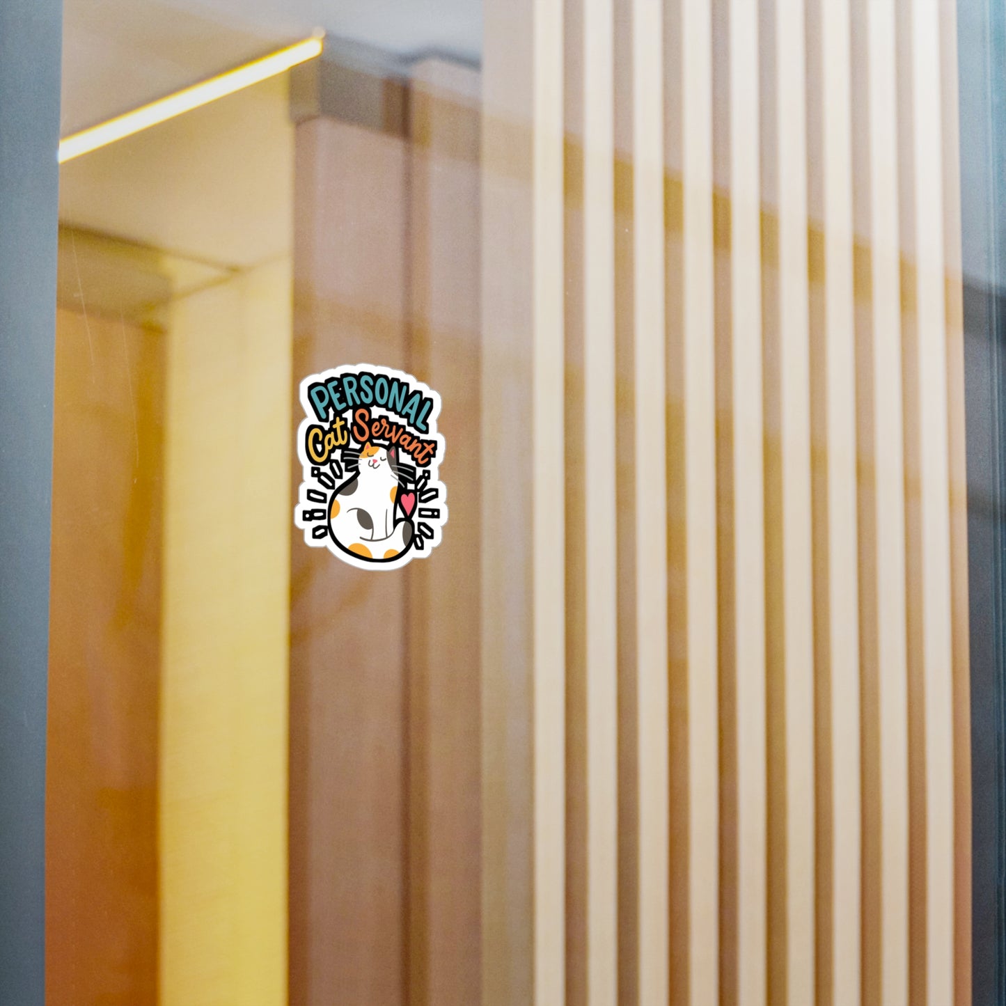 Personal Cat Servant - Cat Sticker for Car Window Laptop Sticker. Water Bottle Sticker, Vinyl Kitty Decal, Pet Sticker - Cat Gift