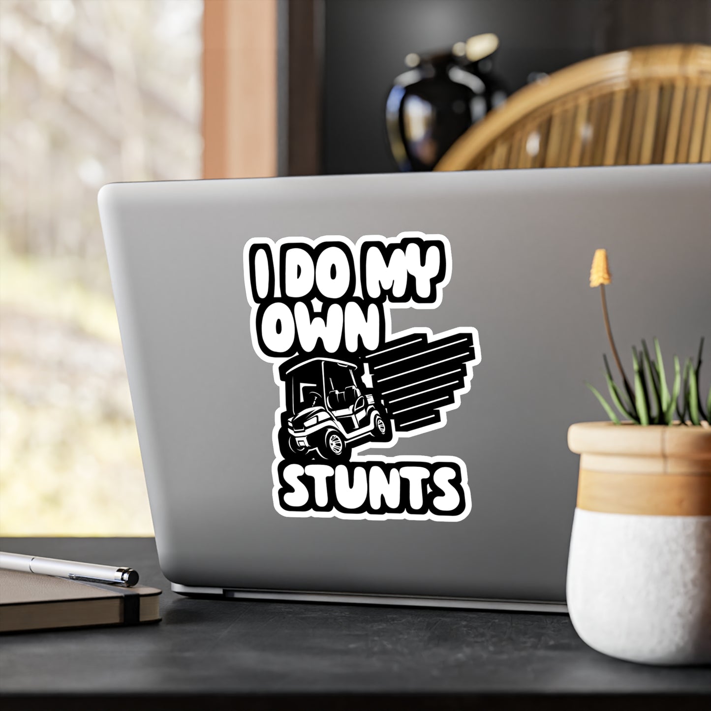 I Do My Own Stunts - Golf Sticker for Wall, Laptop, Window, Truck, Car Golf Gift Vinyl Golfing Decal Sticker