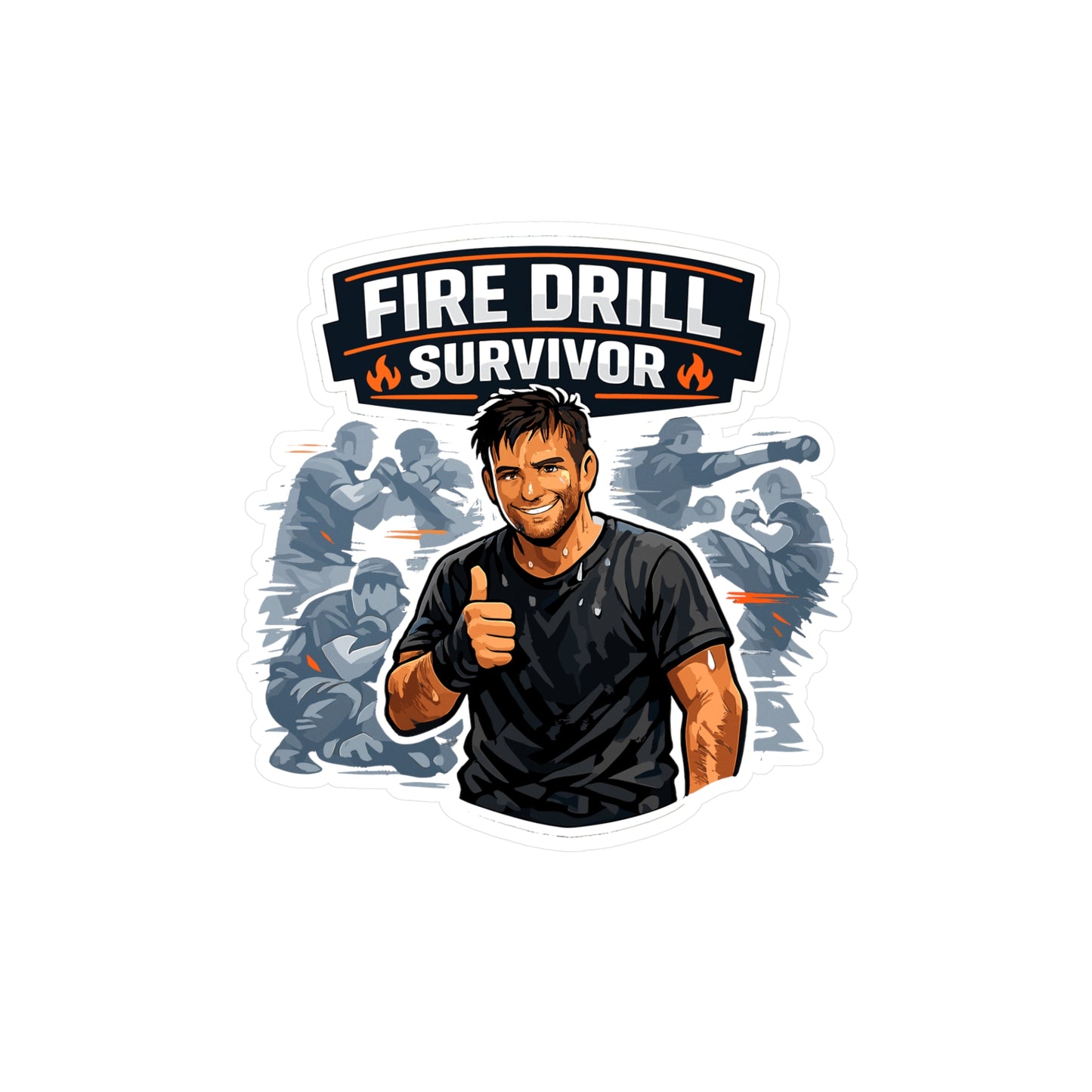 Krav Maga Sticker Fire Drill Survivor Martial Arts Self Defense Decals Waterproof Vinyl for Laptop Water Bottle