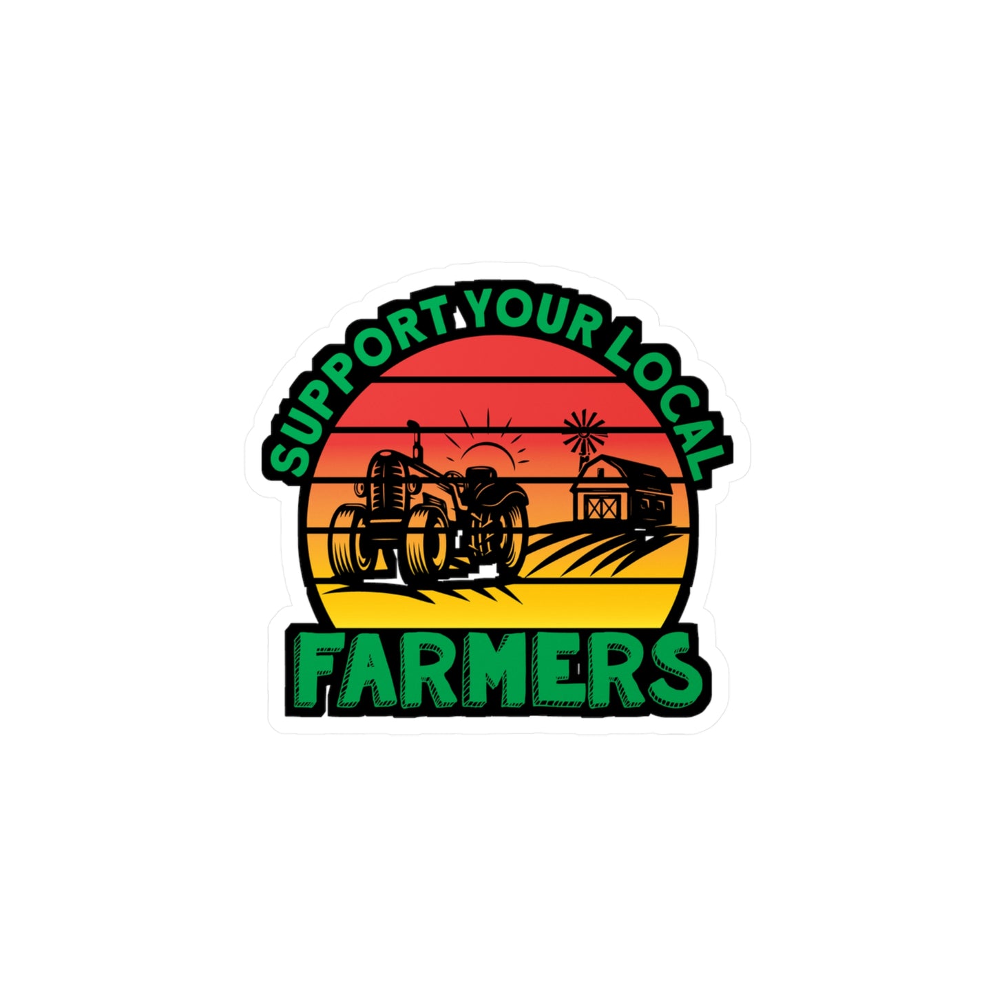 Support Your Farmers - Farmer Sticker for Car Window Laptop Sticker. Water Bottle Sticker, Vinyl Farm Decal, Farming Sticker - Farmer Gift