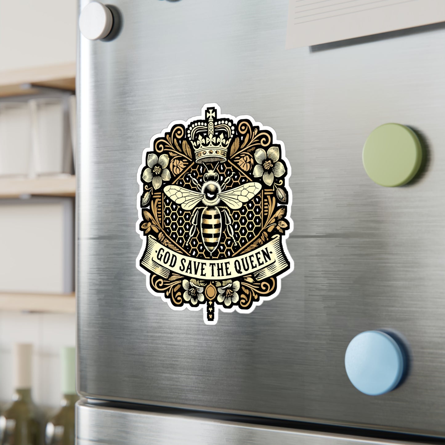 God Save The Queen - Beekpeer Sticker for Laptop Sticker. Water Bottle Sticker, Vinyl Beekeeping Decal - Beekpeer Gift