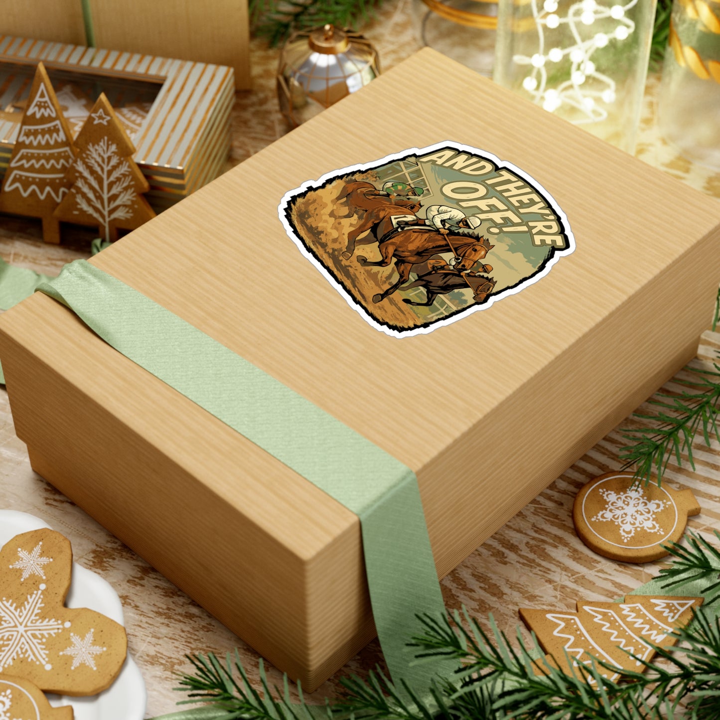 Horse Sticker - "And They're Off" Equestrian Dressage Decals, Waterproof Vinyl Horseback Riding Decor for Laptop, Water Bottle