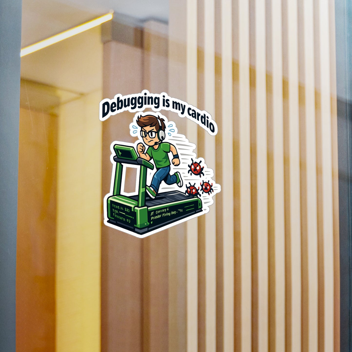 Coding Sticker Debugging is my cardio programmer source code semicolon vinyl waterproof decals for laptop water bottle